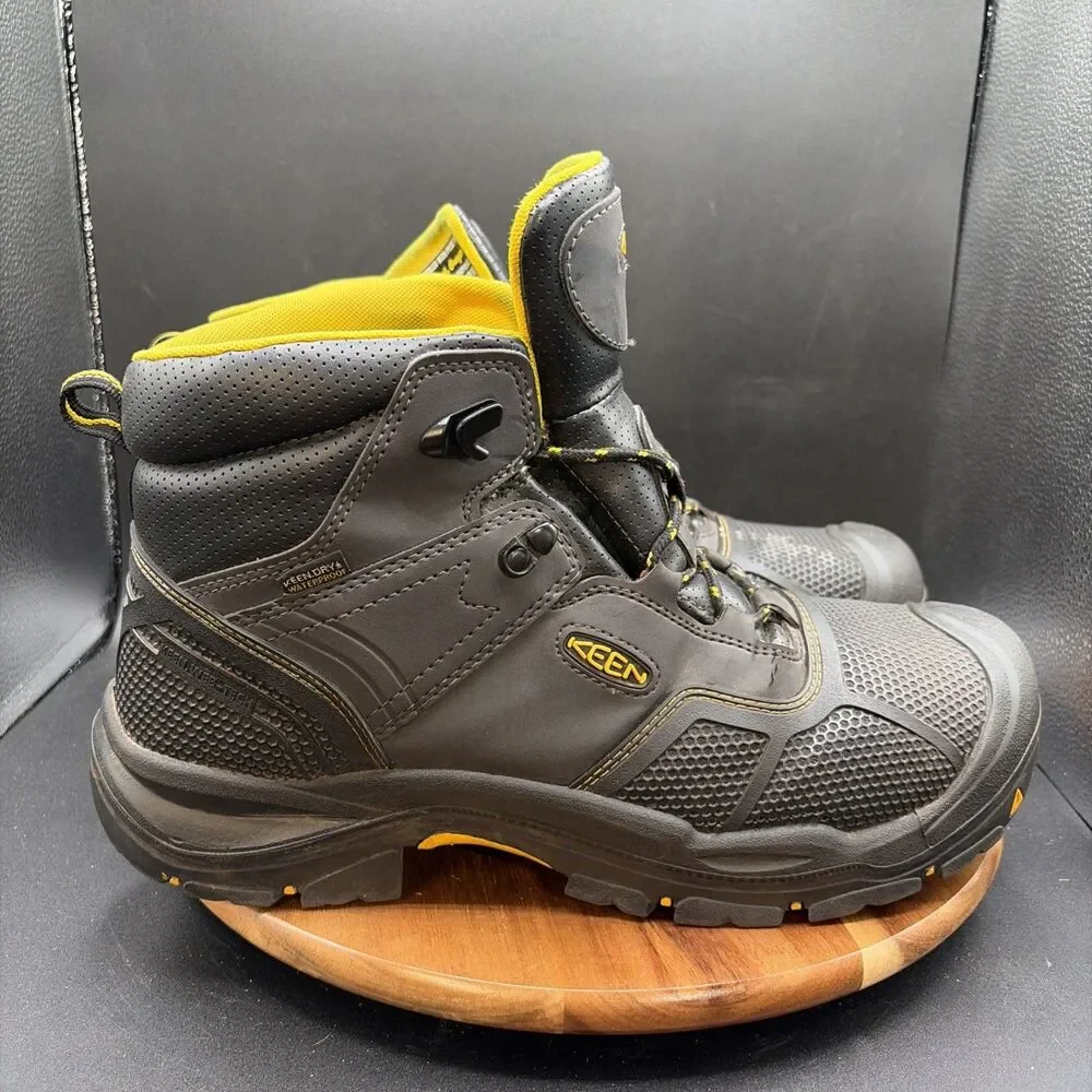 Keen Logandale Mens Size 13 2E Work Boots Black Waterproof EH SR Steel Toe